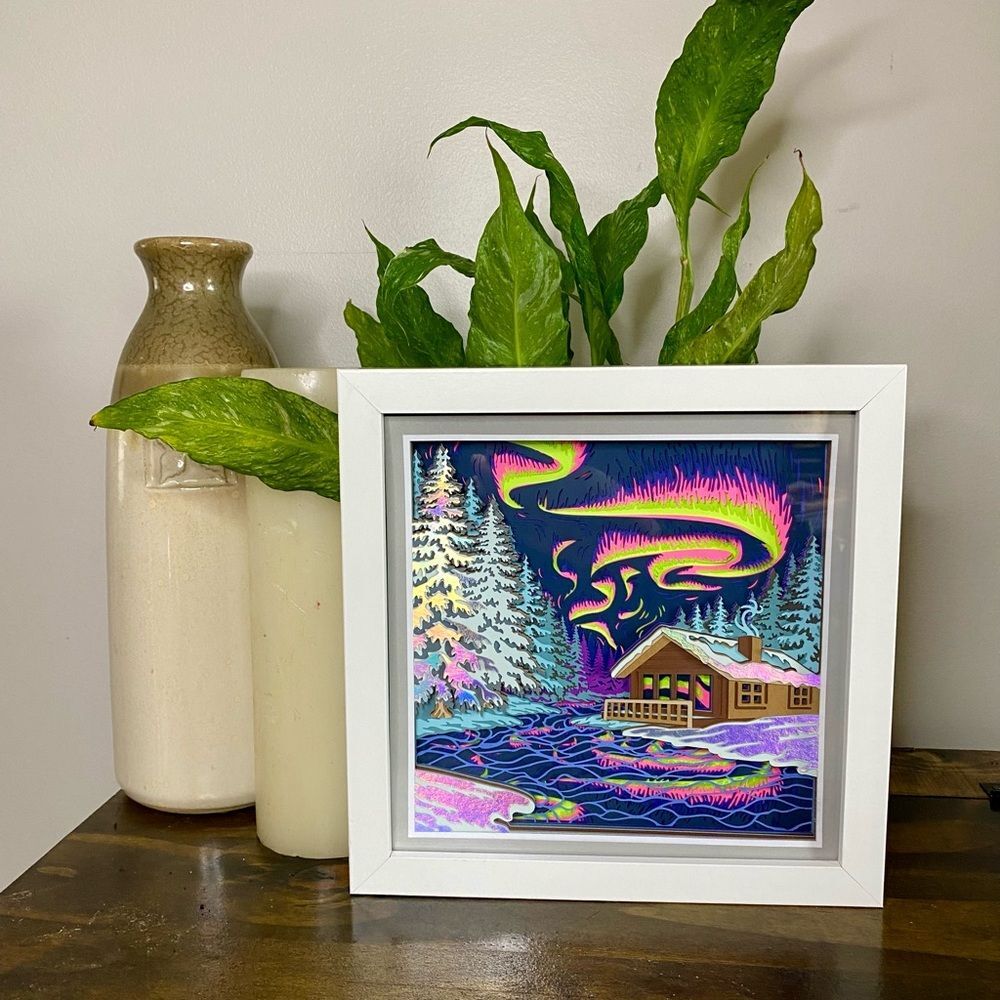 3D Northern Lights Shadowbox